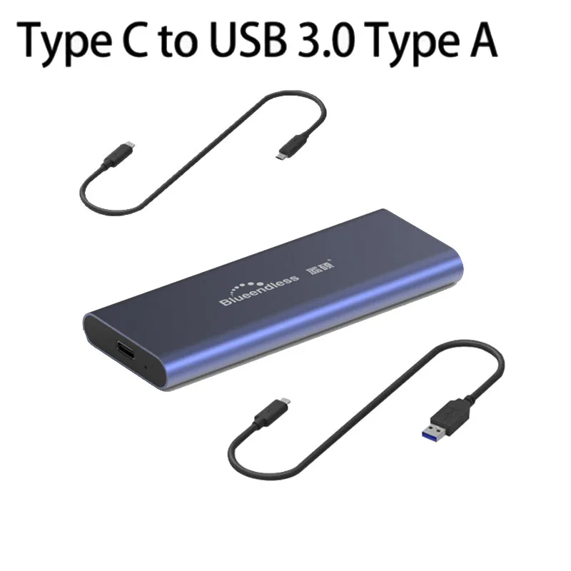 Blue C-A and C-C M2 SSD чехол NVME SSD корпус M.2 для usb type C жесткий диск Корпус для NVME PCIE NGFF SATA M/B Ключ 2240/2280 SSD диск - Цвет: Blue C-A and C-C
