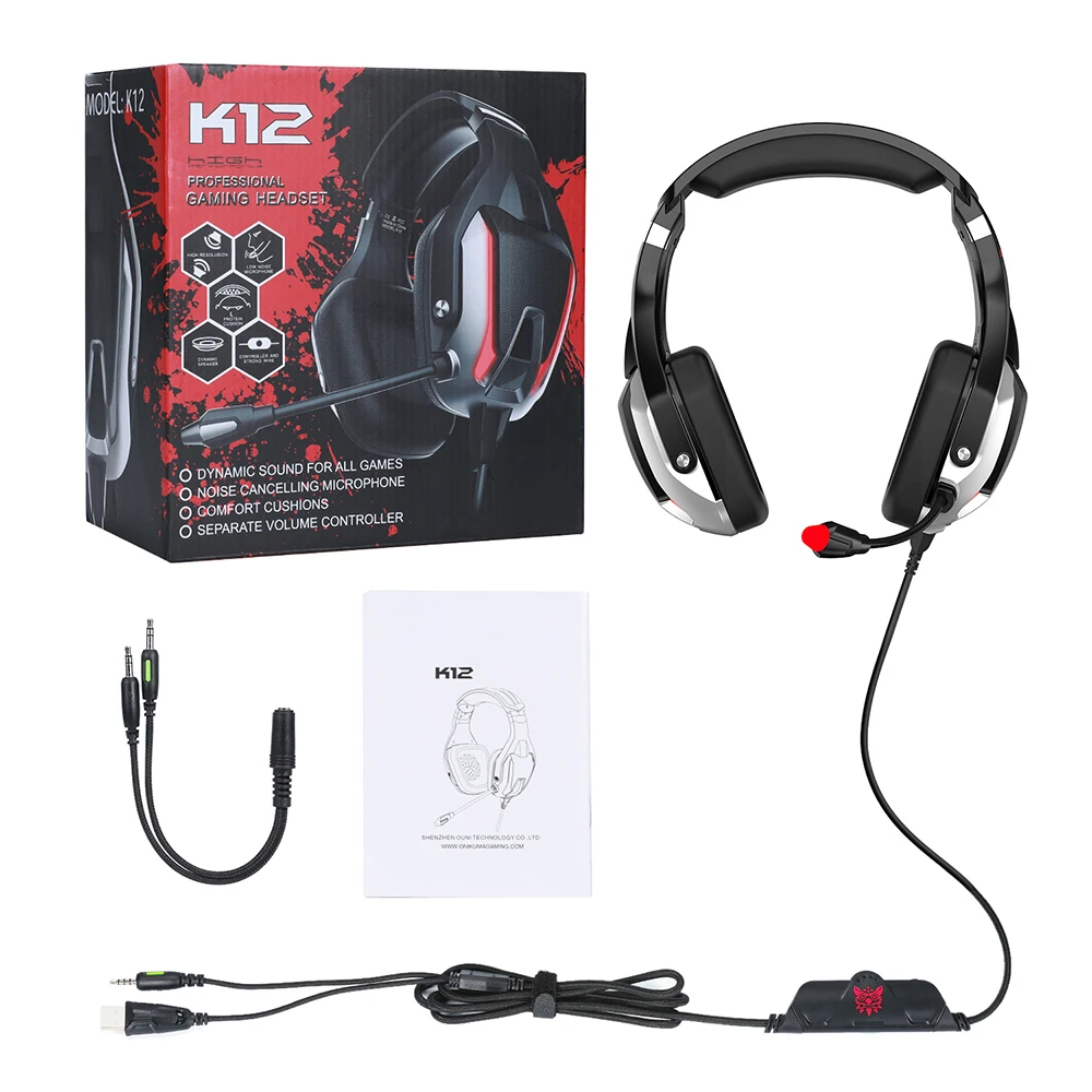PS4 Gaming Headphone Noise Reduction Stereo Earphones Video Game Headset with Microphone for New Xbox One Laptop PC Tablet Gamer