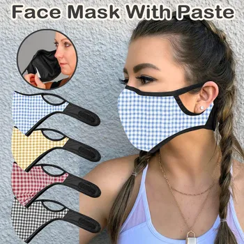 

Lattice Print Masks Adult 5PCS Dustproof Mask Face With Mask Gasket Pocket Mask Paste Breathable Washable mascarillas lavables