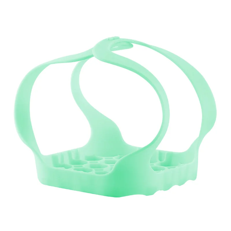 Green Portable Nonstick Silicone Roasting Roast Pork Fish Rack Trivet Cooking Steamer PAK55 - Color: Green