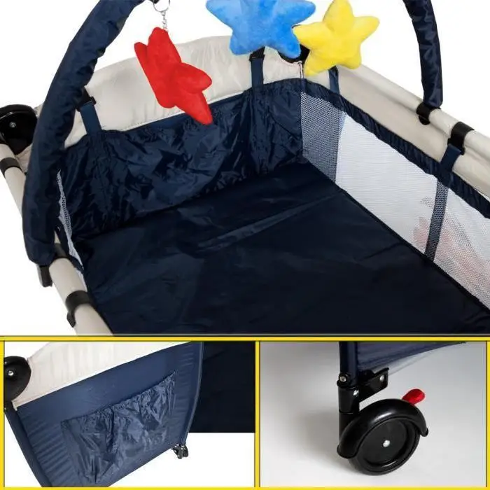 Детская кроватка складная детская кровать с рисунком двухъярусные бамперы защита от комаров детская сетка детская игровая кроватка HWC