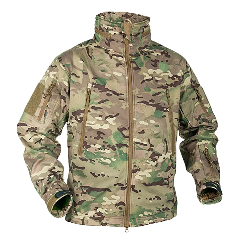 Winter Military Fleece Jacket Men Soft shell Tactical Waterproof Army Camouflage Coat Airsoft Clothing Multicam Windbreakers tactical jacket fleece jacket windbreaker jacket winter jacket