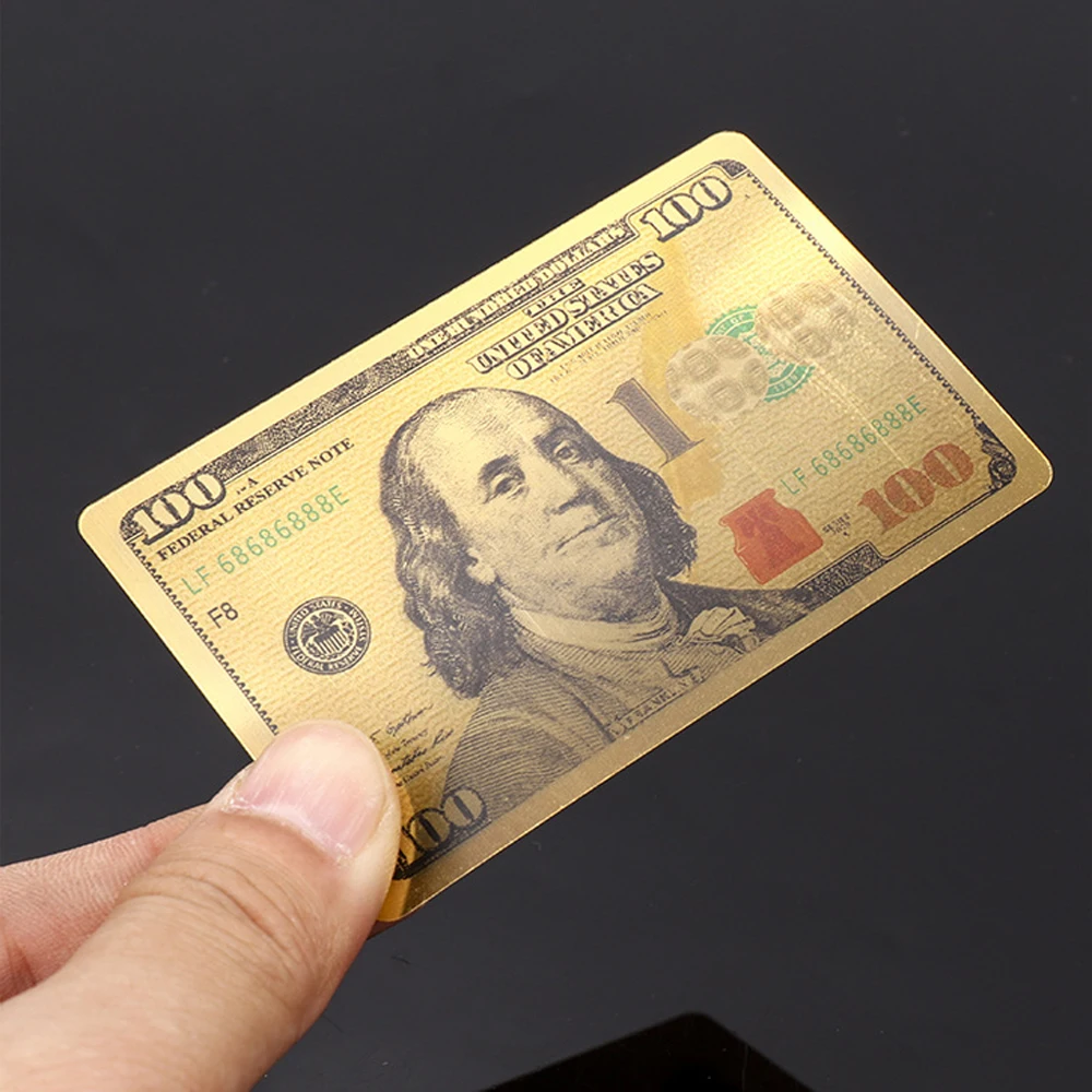 Playing Cards New Colorful Gold Poker Currency Pattern Golden Waterproof PET/PVC Plastic Poker Dollars EUR JPY GBP