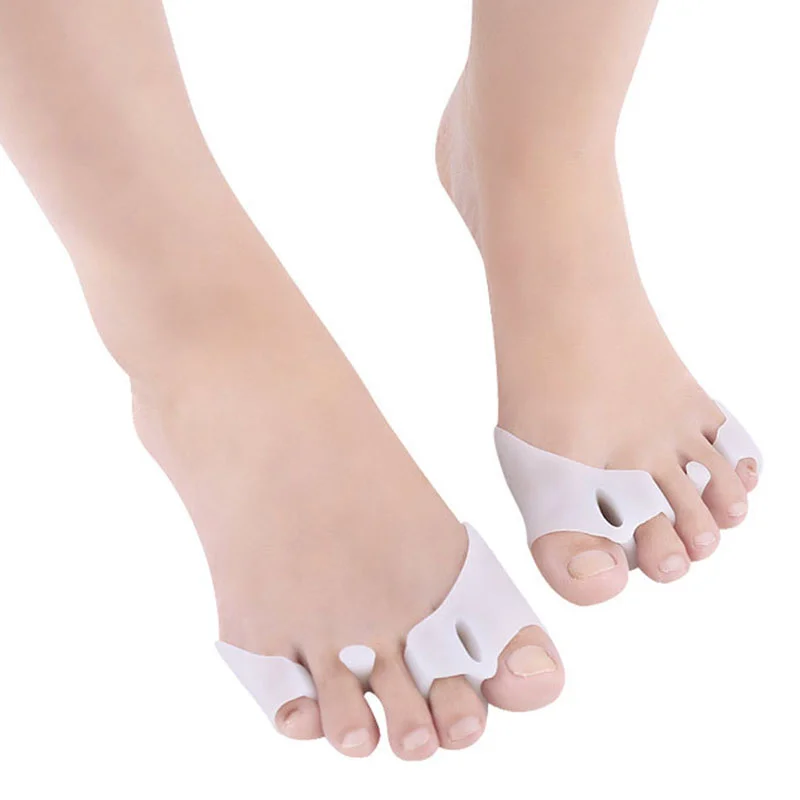 1Pair Silicone Foot Finger Toe Separator Foot Care Tool Splint Straightener Corrector Hallux Valgus Massager