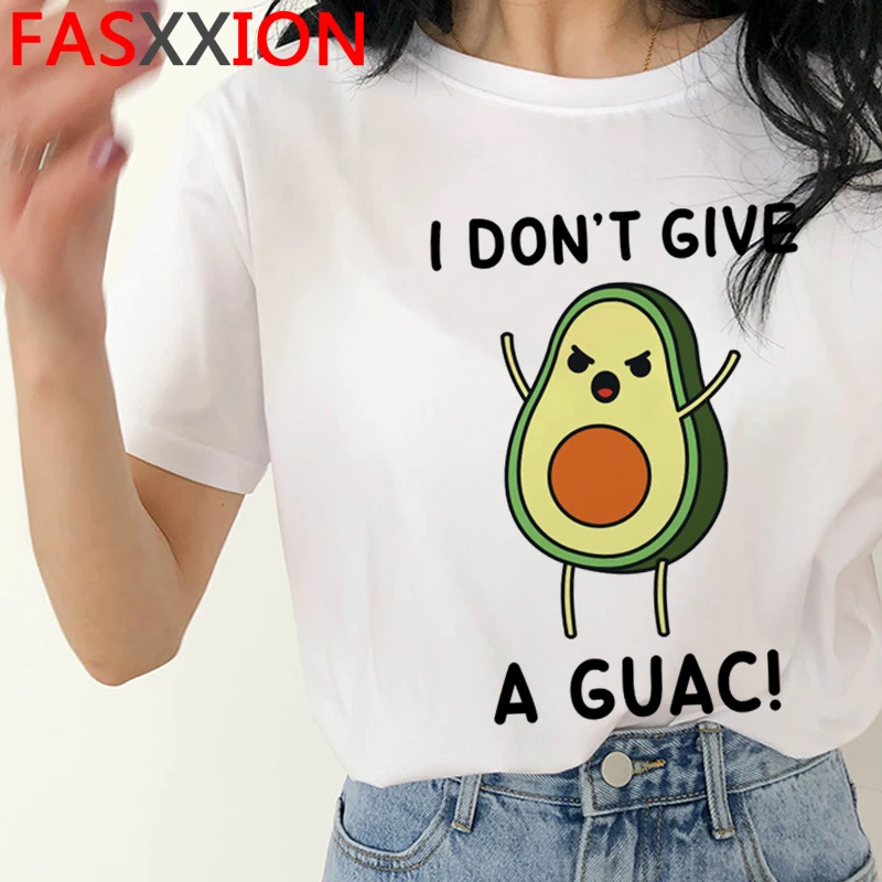 Kawaii Avocado Funny Cartoon T Shirt Women Summer Vegan Cute Anime T-shirt 90s Summer Graphic Tshirt Fashion Top Tees Female