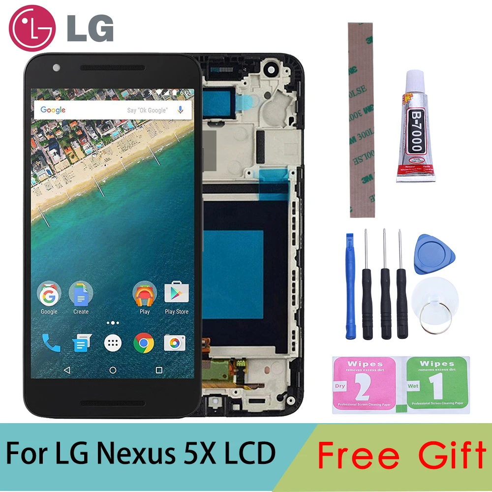 Протестированный оригинальный 5 2 &quotчерный дисплей для LG Nexus 5X ЖК сенсорный экран