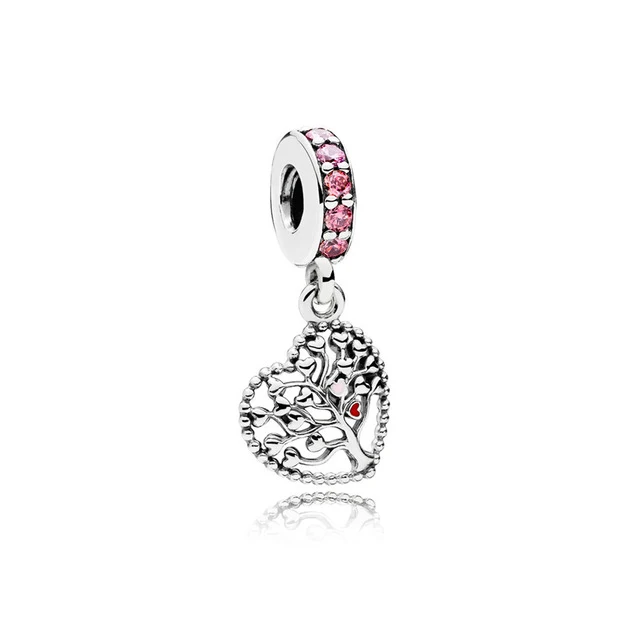 

100% 925 Sterling Silver 1:1 796592CZSMX TREE OF LOVE HANGING CHARM Original Women Wedding Fashion Jewelry