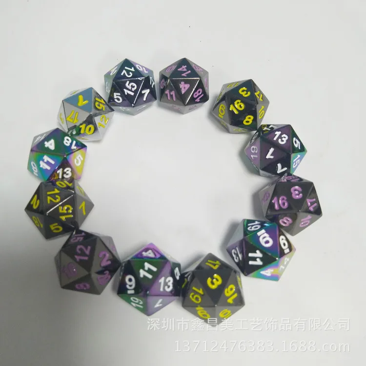 Источник D20 поверхность с цифрами игральные кости Металлические игральные кости одно зерно 20 мм
