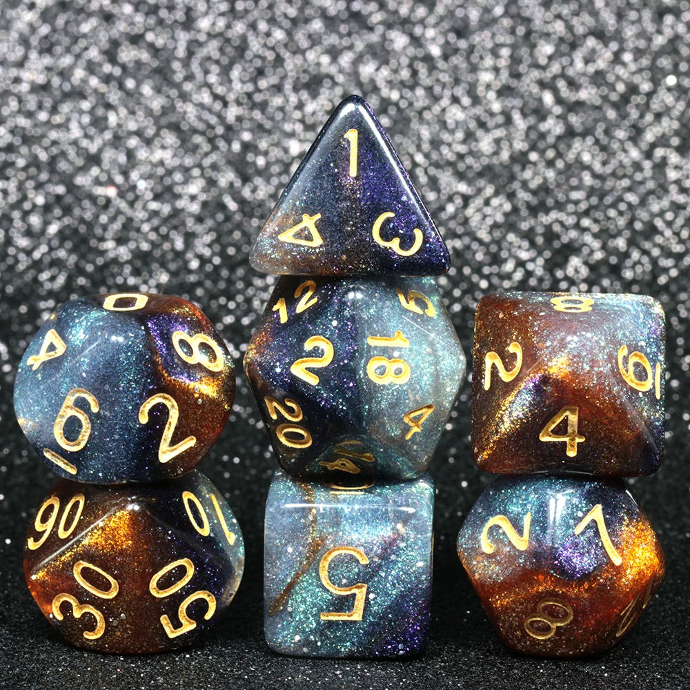 Pinwheel Galaxy Вселенная Галактика игральные кости DND набор D4-D20 Подземелья и Драконы RPG лучшие подарки 8 цветов на выбор настольная игра RPG кости - Цвет: Pinwheel Galaxy