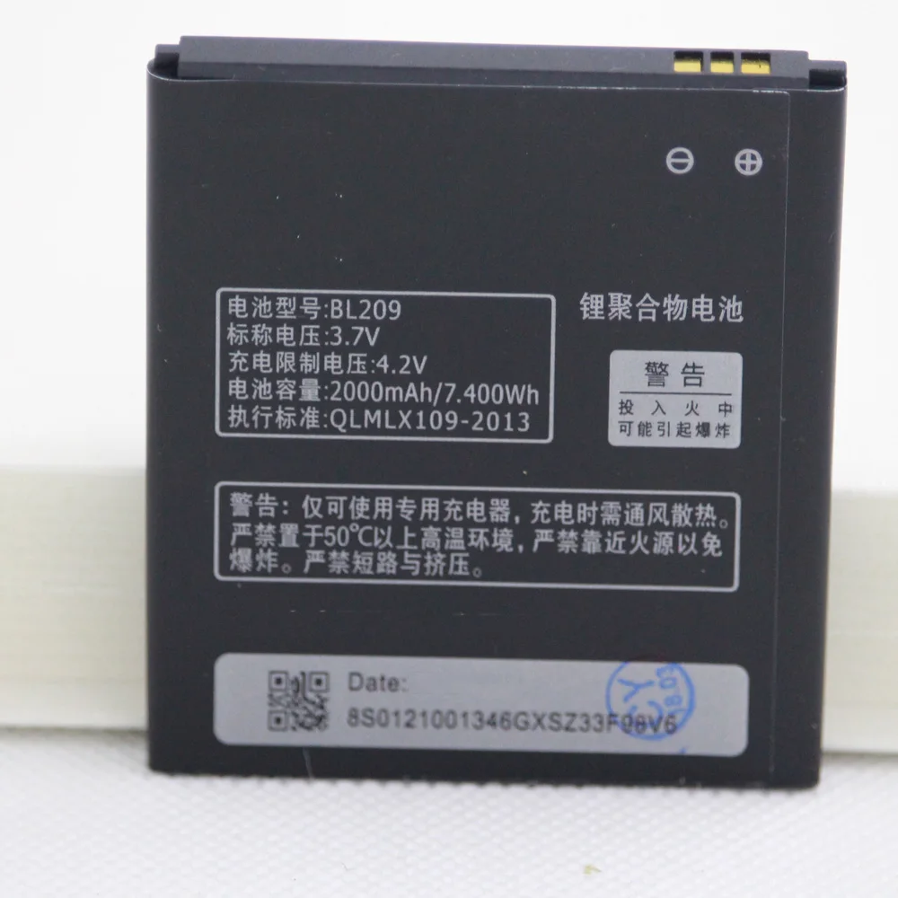 

BL209 Battery For Lenovo A706 A788T A820E A760 A516 A378T A398T 2000mAh Rechargeable Replacement Mobile Phone Bateria