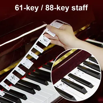 

61-key keyboard, 88-key notation, musical notation, musical note, sticker, note card