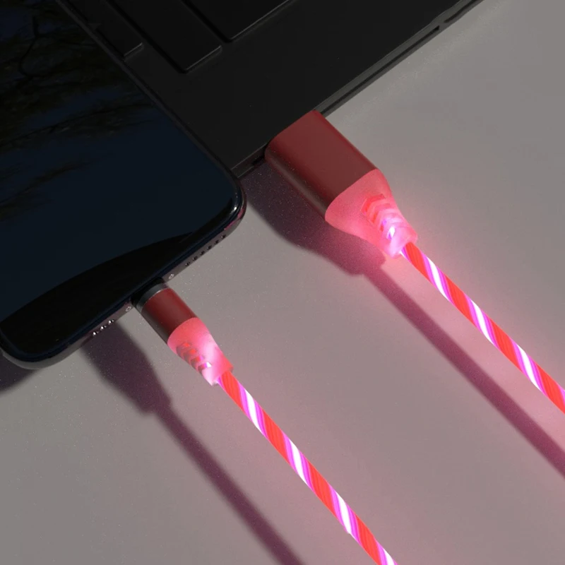 Мода 3A Зарядное устройство USB Type C кабель Micro USB кабель Красочный Светодиодный свет Магнитный телефонный кабель Быстрая Зарядка Micro USB Type C кабель
