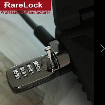 

Rarelock Laptop Lock Projector Displayer Wirerope Anti-Theft Lock with Catch Base YP44 aa