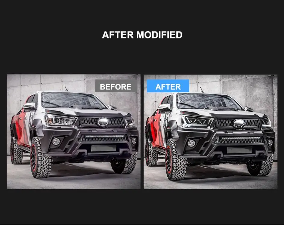 2 шт.~ 2019y автомобильный bupmer головной светильник для Hilux Vigo головной светильник revo автомобильные аксессуары светодиодный DRL HID ксеноновые противотуманные фары для vigo фары