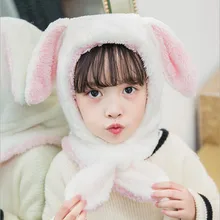 Шапка для маленьких мальчиков и девочек, Регулируемый Детский плотный шарф, вязаная шапка с ушами, защищающие лицо шапки с горловиной, Шапки для малышей