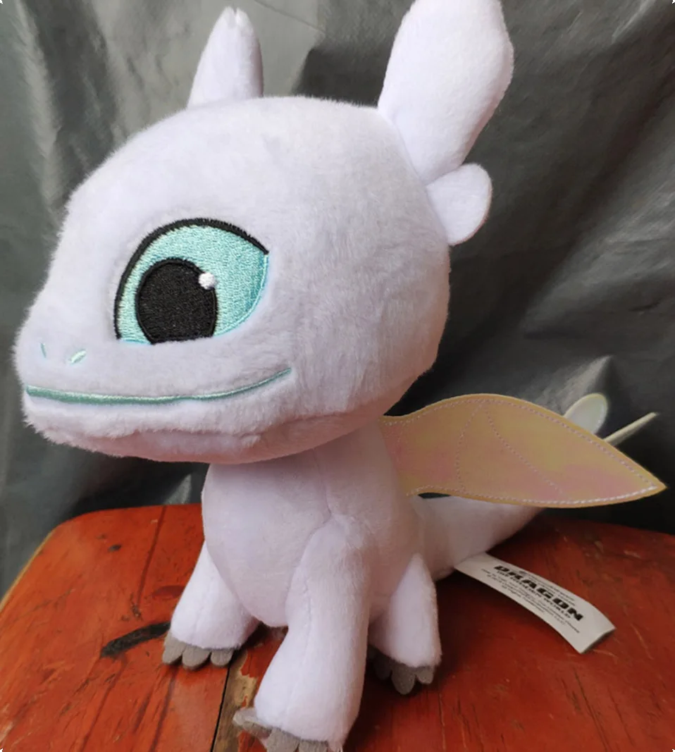 How To Train Your Dragon 3 Light Fury Toothless Plush Toy Soft White Dragon Stuffed Doll 22cm Dropshipping