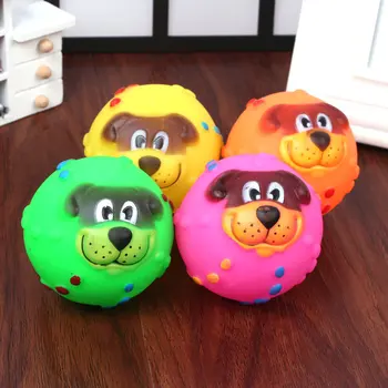 

Pet Dog Face Ball Sounding Toys Pet Toy Vinyl Sound Making Lion Ball 7.5 Cm Diameter Environmentally Friendly High Quality
