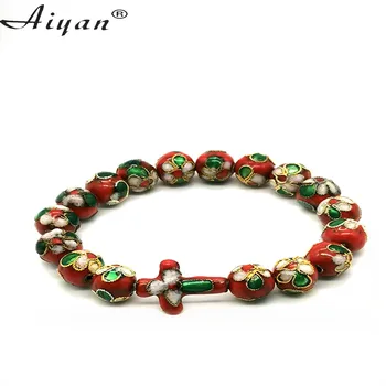 

Cloisonne beads and Cloisonne crosses are worn with elastic thread and religious bracelets as gifts for both men and women