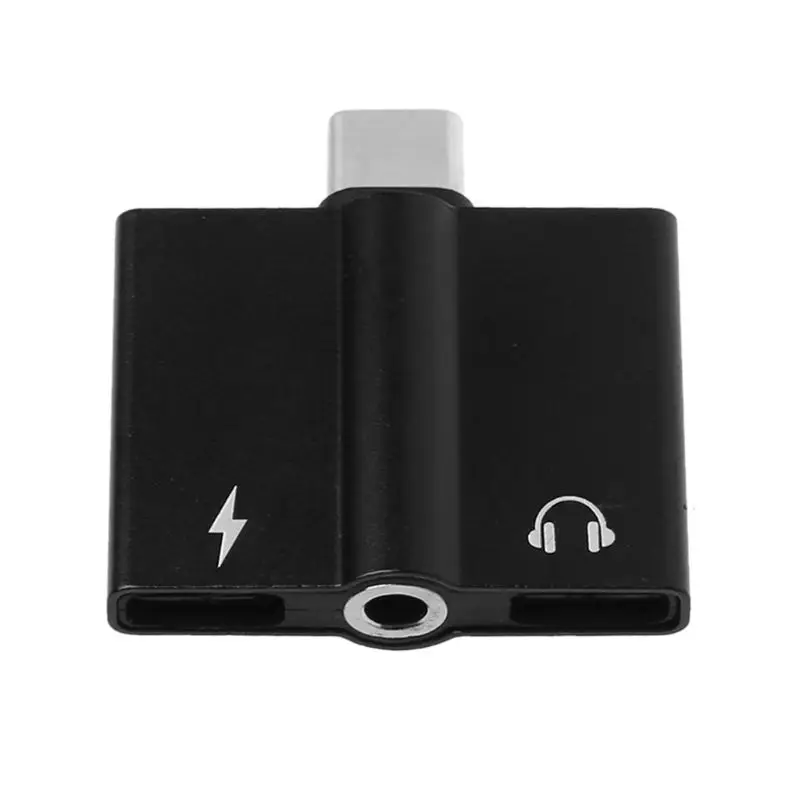 3в1 type C USB 3,1 аудио+ зарядный разъем для наушников адаптер конвертер для Xiaomi huawei Android смартфон - Цвет: Черный