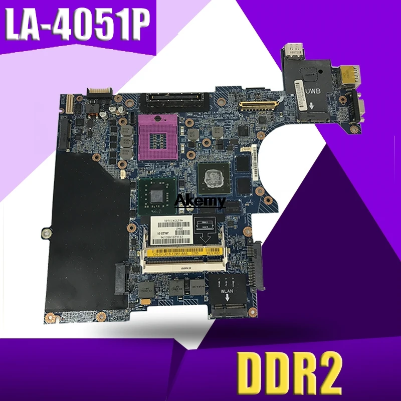 

For DELL E6500 Laptop motherboard CN-0YU618 0YU618 DDR2 LA-4051P Mainboard with graphic card test good