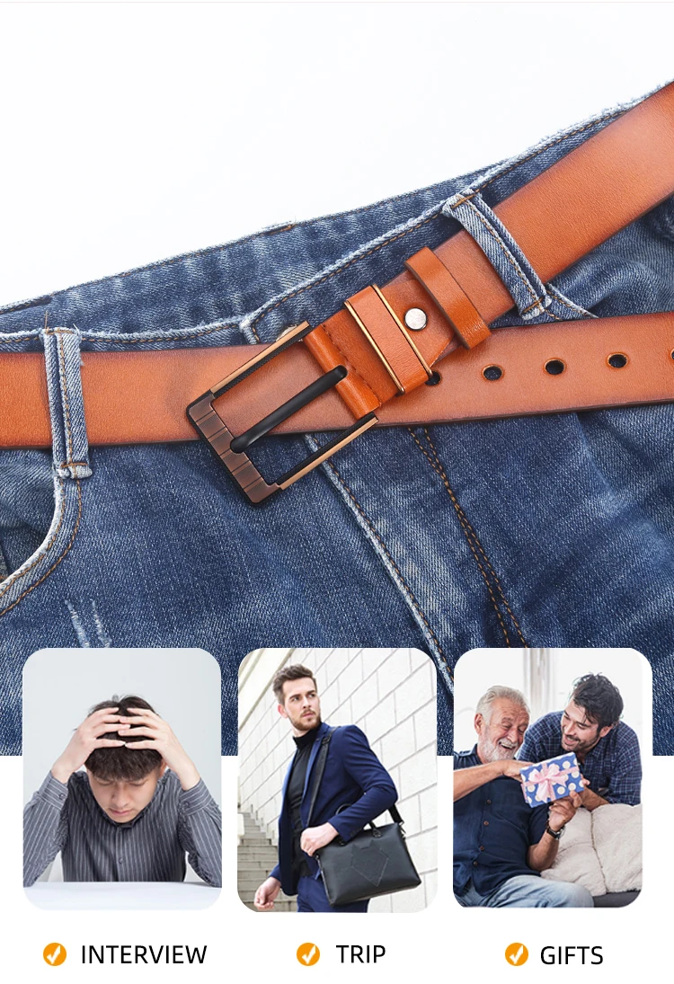 comfort click belt 2021 New Styles Man Belt Fashion Designed High Quality Trendy PU Leather Pin Buckle Strap Fancy for Cowboy Jeans fish belt