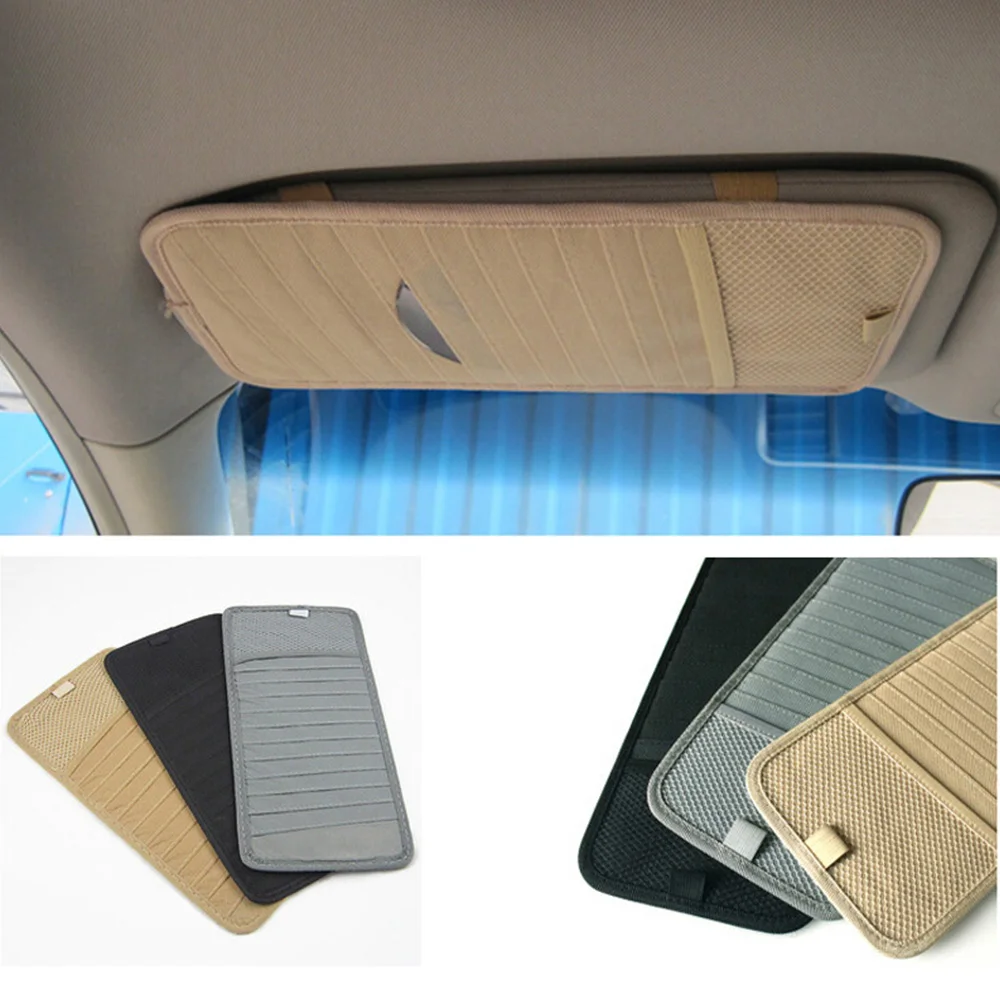 

Multifunction Car Sun Visor Holder Sunshade CD Storage Interior Organizer Pocket Pen Cards Wallet Pouch Clip Bag Holder