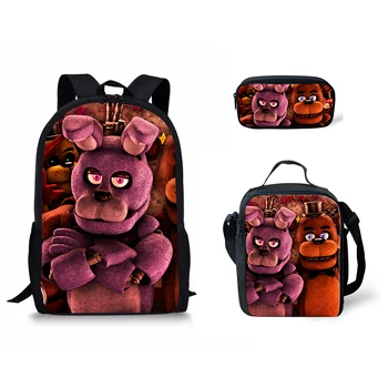 

3PCs/Set Five Nights At Freddys Pattern School Bag for Teenager Primary Students School Backpack Children Schoolbag Kids Mochila