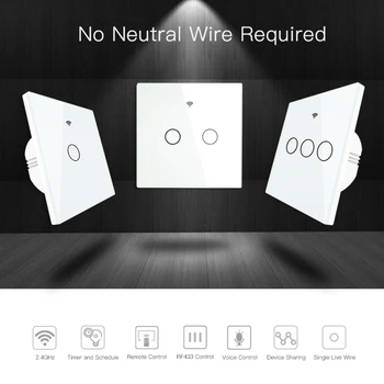 

tuya smart wifi RF wireless control light switch wall touch panel on/off DIY smart home with alexa Amazon google assistant