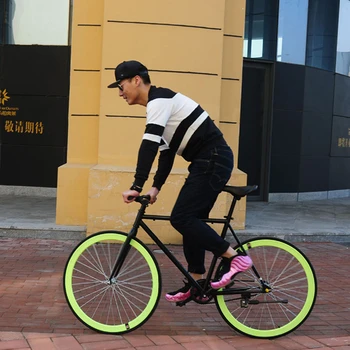 

DAMAO 26 Inch Spoke Wheel Double V Brake Fixed Gear Road Bicycle Adult Commuting Mountain Bike Men Sports Cycling Racing Ride