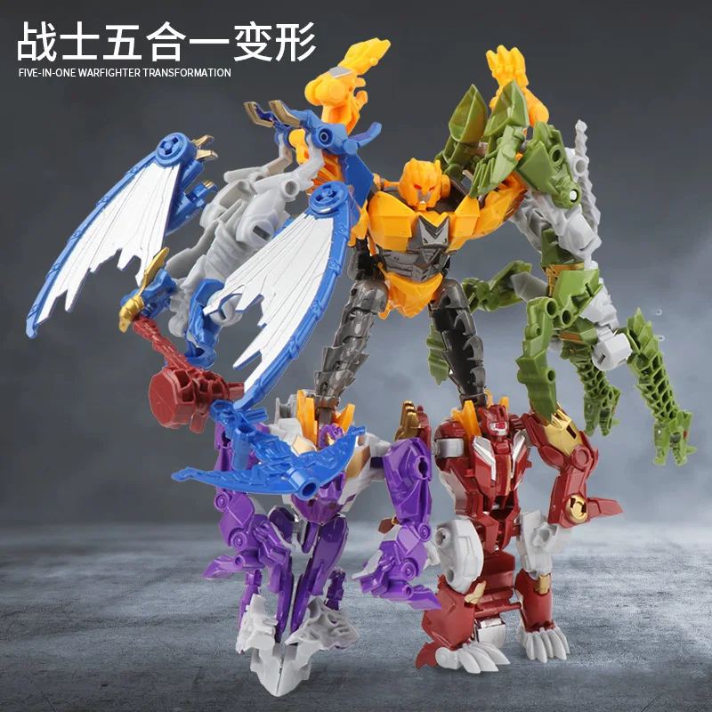 

Hot Sales Children Transformation Warrior Toy Boy Five in One Transformation Robot Toys Model Set