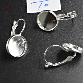 

FLTMRH 4PCS 12MM French Lever Back Earrings Blank/Base,Fit 12mm Glass Cabochons