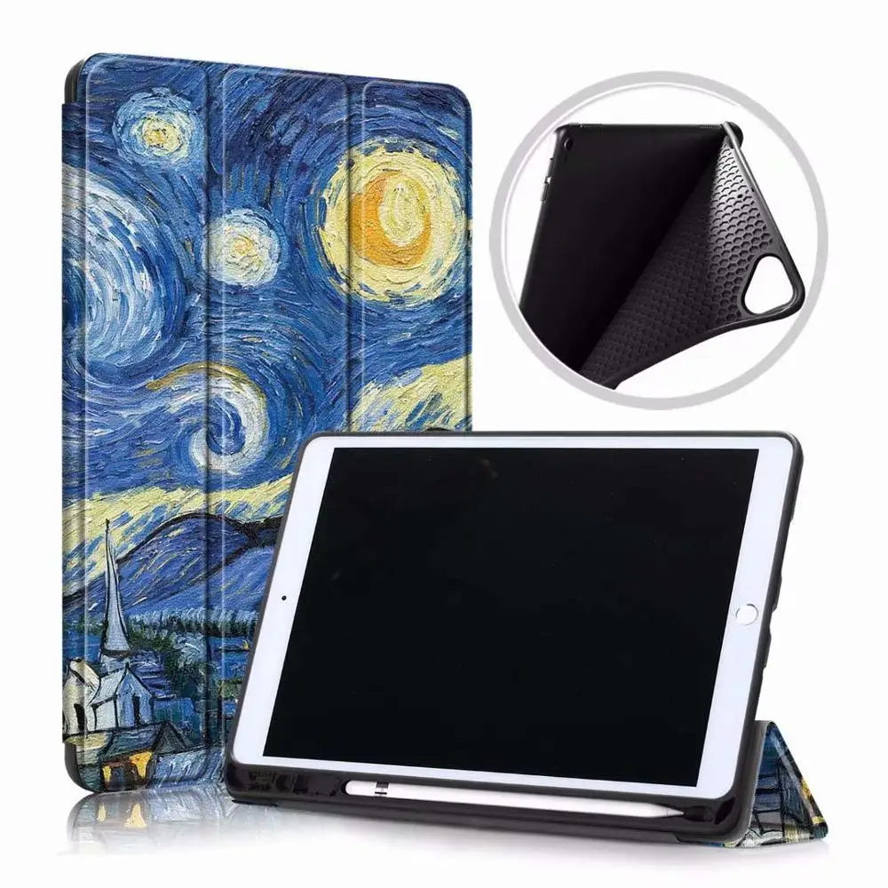 Магнитный смарт-чехол для iPad 10,2 чехол с карманом для ручки Тонкий чехол-подставка для iPad 7-го поколения Автоматический Режим сна/пробуждения чехол для планшета - Цвет: Style 6
