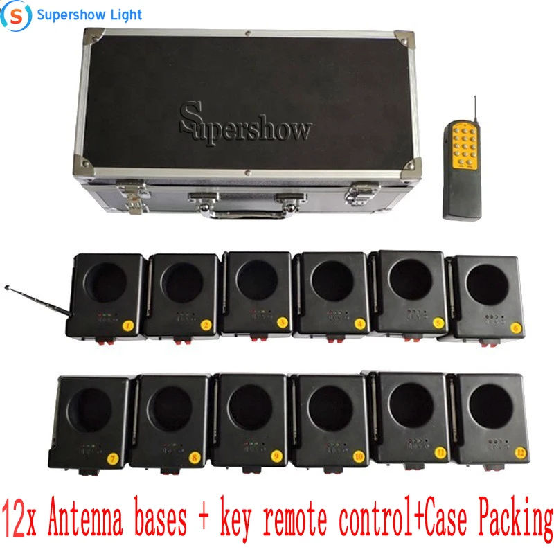 Cold Firework Igniter Machine Wireless Remote Pyrotechnics 12 Cues Receiver Stage Equipment Fountain System 1case 12 Base Firing