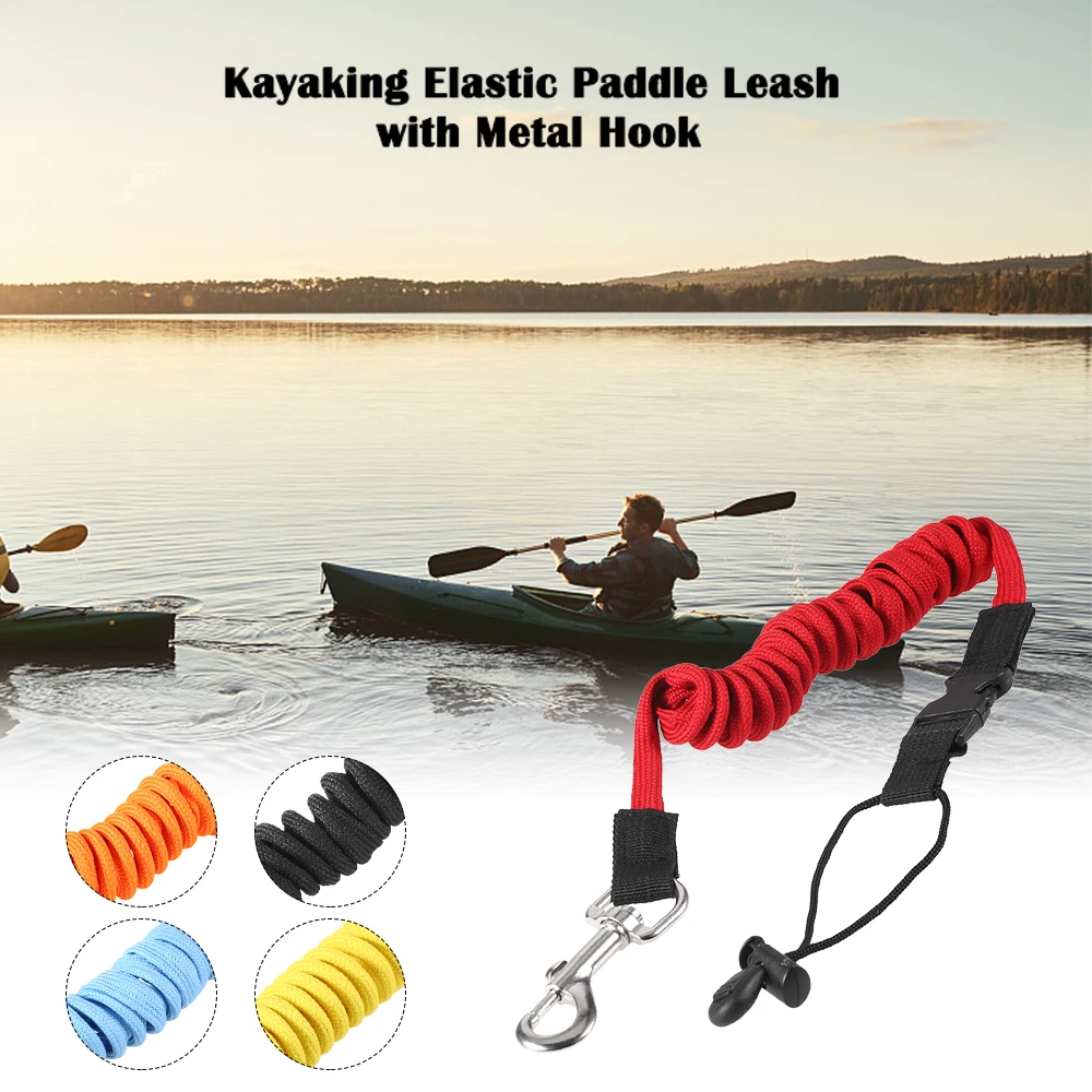 Elastic Canoe Paddle Leash Stretchable Portable Tie Rope Rowing Boat Access #Cr 