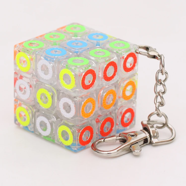 mini circle Мини-цепочка для ключей, волшебный куб, игрушка-головоломка 2x2x2 3x3x3 трехгранный цилиндр Cubo Magico, Обучающие образовательные игрушки для Детский подарок - Цвет: mini circle