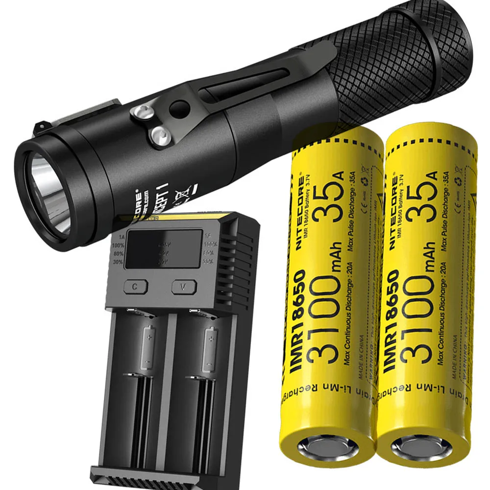 C1 2 X IMR18650 I2 NITECORE C1 концепция 1 тактический флэш-светильник CREE XHP35 HD E2 светодиодный Макс 1800 люмен дальность луча 220 м Магнитный задний светильник - Испускаемый цвет: C1 2 X IMR18650 I2
