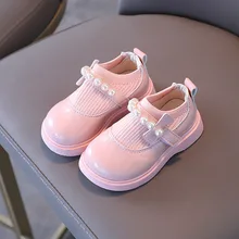 

Children Artificial PU Girls Shoes British Style Soft Bottom Breathable Casual Princess Shoes Spring Autumn Leather Kids Shoes