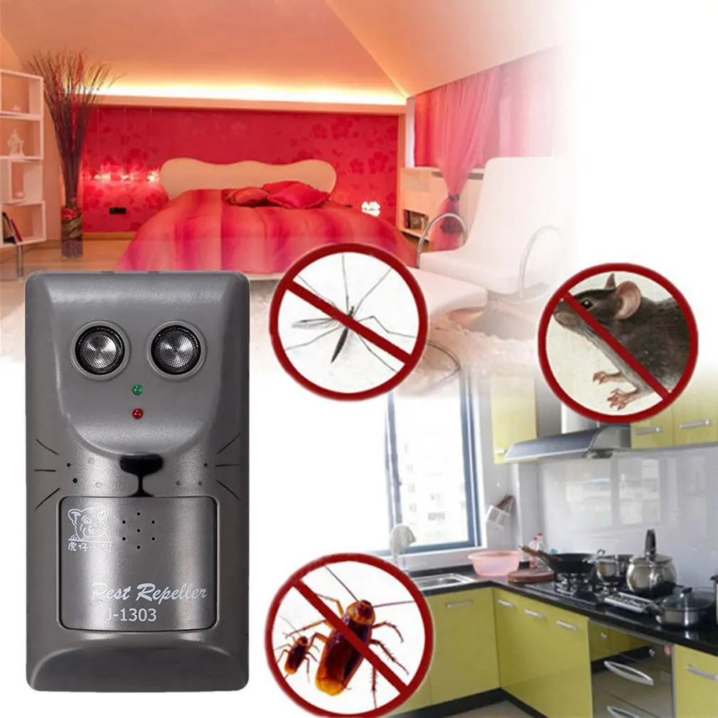 

Rechargeable Household Double Head Electronic Ultrasonic Pest Control Repeller Low Lower Pest Mouse Insect Rodent Repeller Tool