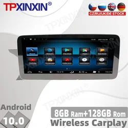 Radio Multimedia con GPS para coche, reproductor de vídeo con Android 10, 8 + 128G, 2Din, sin DVD, para mercedes benz C W204, derecho, 2011   2014