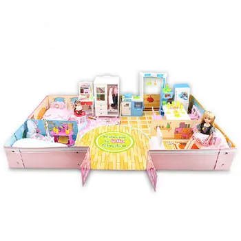 

Factory direct supply Dreamy warm home Barbie set gift box Play house role-playing game props Bathroom Bedroom Dressing table