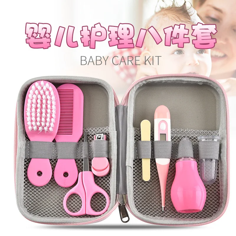 8Pcs/Set Baby Nail Trimmer Healthcare Kit Health Care Kit Portable Newborn Baby Grooming Nail Clipper Safety Care Set