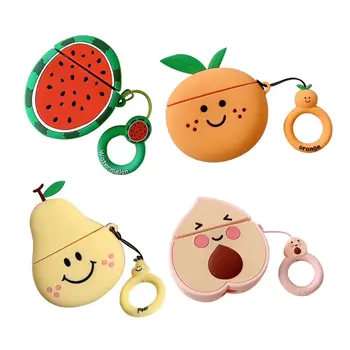

Fashion Fashion 3D Fruit Pattern Soft Silicone Protective Cover Shockproof Case Skin with Lanyard for Airpods 1/2 Charging Box