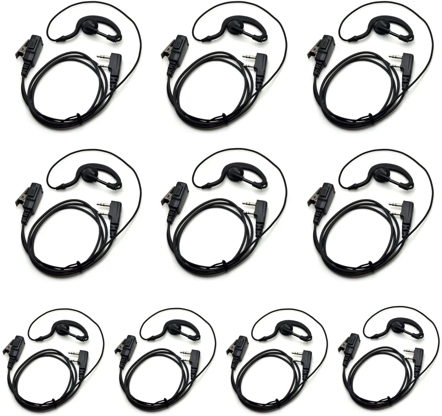 

10Packs Radioman Earphone Headset for Kenwood Puxing Wouxun Baofeng UV5R UV82 TK3207 KGUVD1P Two Way Radio 2pin Earphone Mic