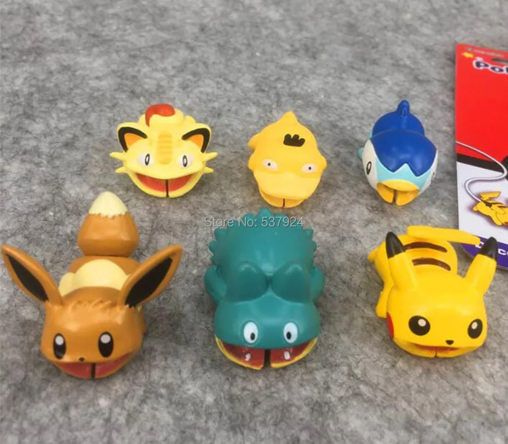 Новый 20 шт. Пикачу Иви Psyduck мяут Snorlax Piplup 3 5 см кабельный зажим протектор ПВХ