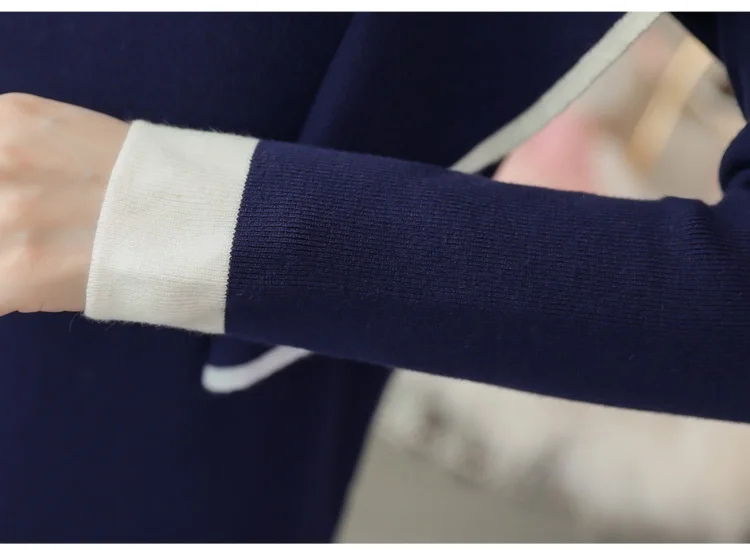 1033# Elegant Knitted Maternity Nursing Dress Autumn Winter Fashion Breastfeeding Clothes for Pregnant Women Pregnancy Feeding