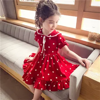 

Kids Dresses for Girl Spring Autumn Red Baby Princess Polka Dot Dress Children Clothes Toddler Cotton Girls Dress 3 8 10 12 13Y