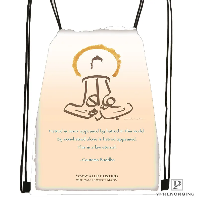 

Custom gautama-buddha Drawstring Backpack Bag Cute Daypack Kids Satchel (Black Back) 31x40cm#20180611-02-77