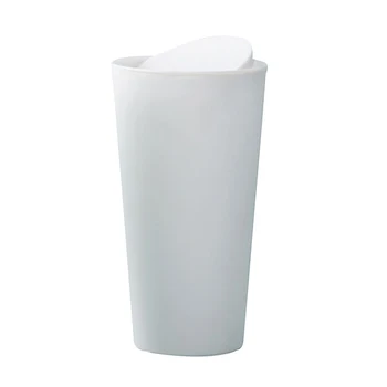 

Waste Bin Nordic Universal PP Plain Slim Mini Car Trash Can Simple Shake Cover Space Saving Wastebasket Storage Bucket Desktop