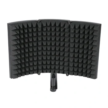 

Folding Studio Microphone Isolation Shield Recording Sound Absorber Foam Panel
