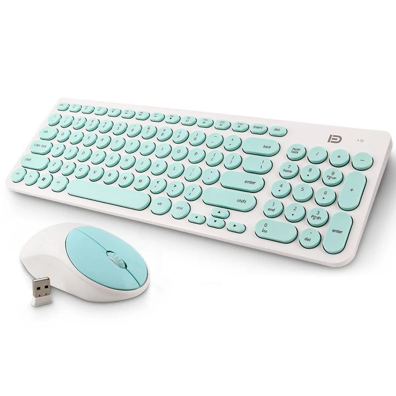 

[NEW] 2.4 Ghz( (whisper-quiet)) Keyboard and Mouse Combo, 104 Round and Waterproof Keys,Ergonomic silent keyobard for computer